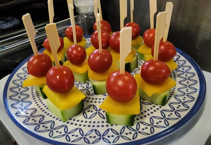 Mini fruit kebabs